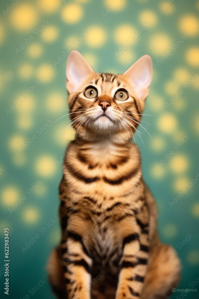 Very cute Bengal in nature, national geography, Wide life animals. AI Generated.
