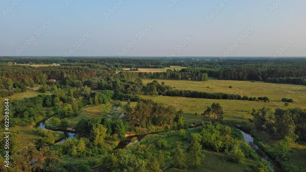 The small winding river Grabia in central Poland. The small winding river Grabia in central Poland.