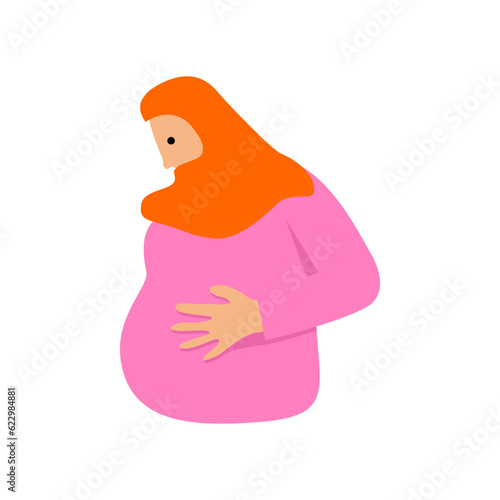 Illustration and line art of pregnant women