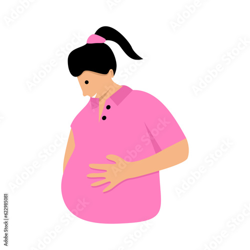 Illustration and line art of pregnant women