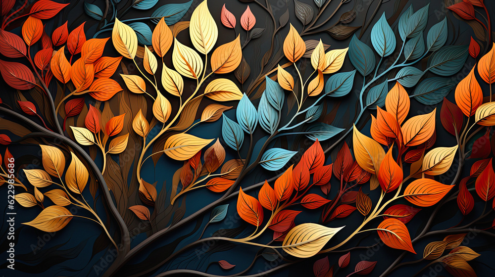 autumn background pattern vectors, showcasing an array of intricately designed leaves in various shapes and sizes, ai generative autumn background pattern vectors, showcasing an array of intricately designed leaves in various shapes and sizes, ai generative