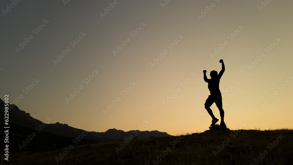 dynamic, energetic, enthusiastic and active human silhouette