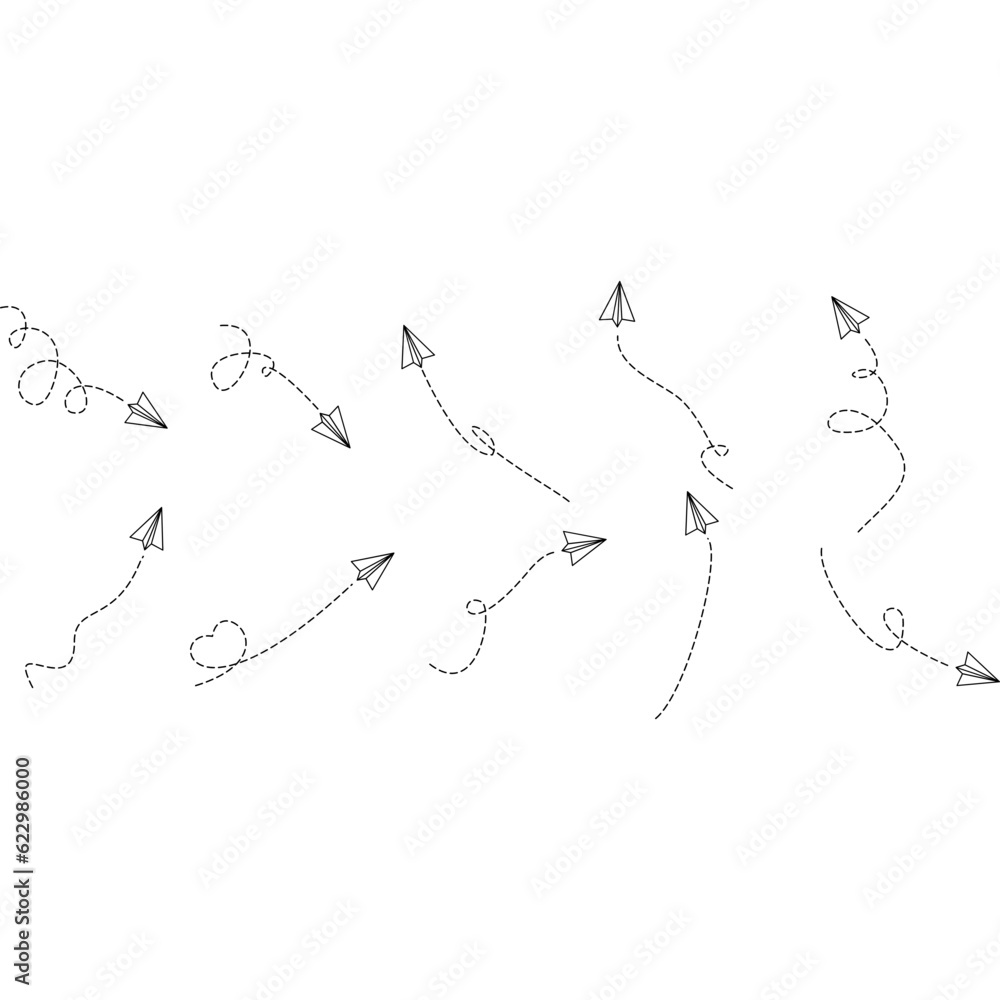 Paper Plane Dotted Line Paper Plane Dotted Line