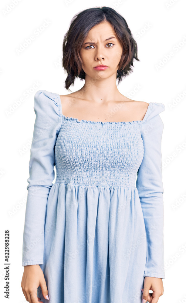 Young beautiful girl wearing casual clothes skeptic and nervous, frowning upset because of problem. negative person. Young beautiful girl wearing casual clothes skeptic and nervous, frowning upset because of problem. negative person.