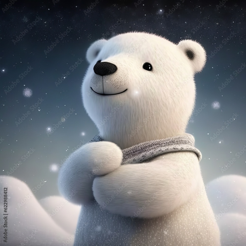 baby polar bear cartoon Generative AI baby polar bear cartoon Generative AI