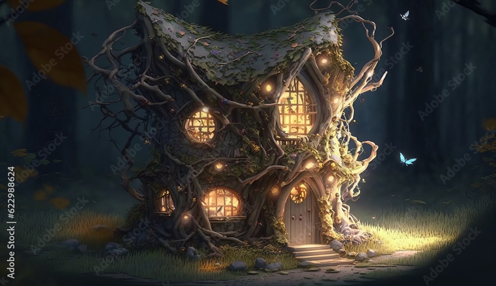 fairy tale house in realistic style Generative AI