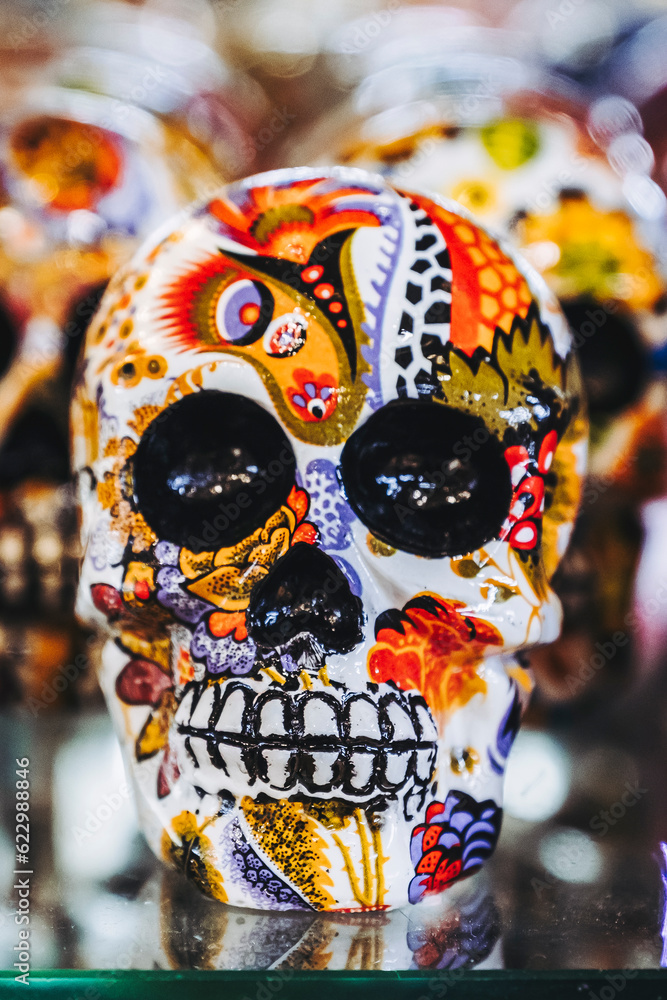 Collier Ras Du Cou Dia De Los Muertos - Fleur Et Tête De Mort Dentelle - Accessoire Halloween Et Carnaval - 10