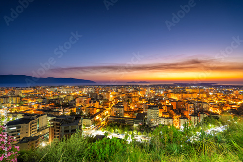 Albania- Vlora- cityscape as seen from hill Kuzum Baba