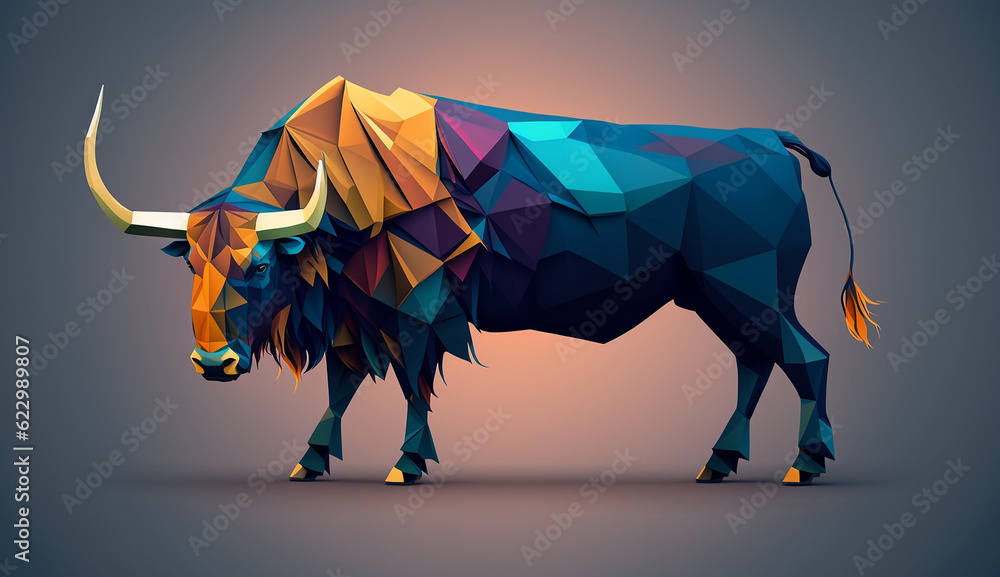 Wild Yak animal geometric hi-resolution image Ai generated art Wild Yak animal geometric hi-resolution image Ai generated art