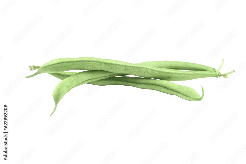 green beans isolated on transparent background, vegetarian healthy food concept
