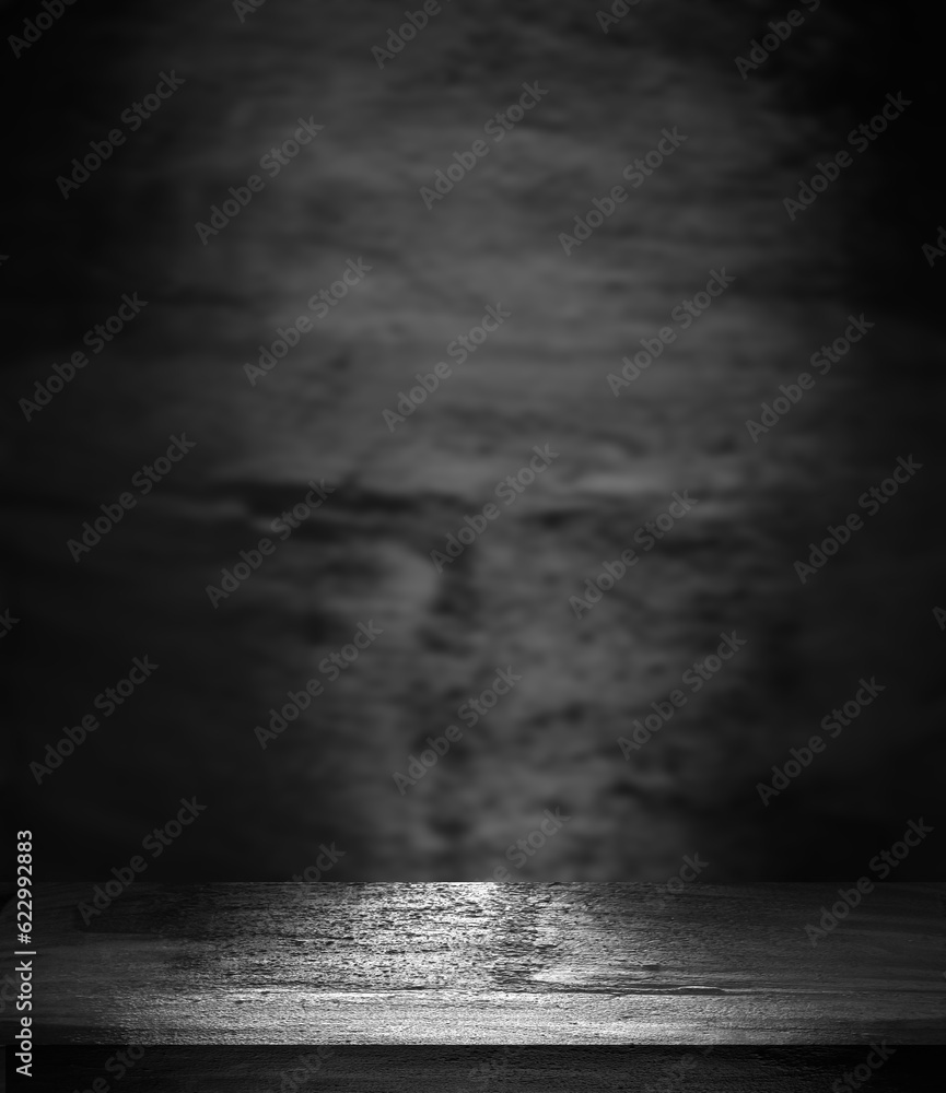 Rough concrete floor, perspective view, white light in the center. blurry background and shadow Rough concrete floor, perspective view, white light in the center. blurry background and shadow