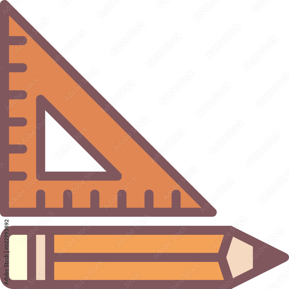 Pencil glyph icon. School icon simple cartoon style. Pencil glyph icon. School icon simple cartoon style.