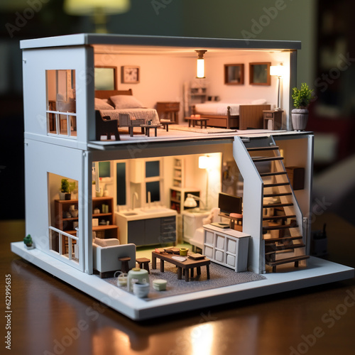 simple dollhouse 3d printed DIY easy wallpaper.Generative Ai content © Kashif Ali 72