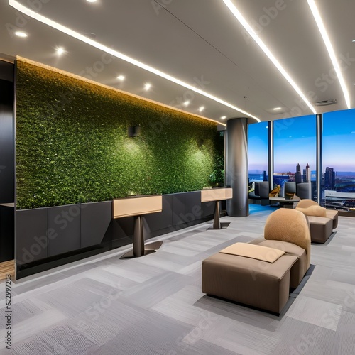 214 A sleek and modern office tower with innovative workspace designs  smart technology integration  and panoramic views of the city skyline3  Generative AI