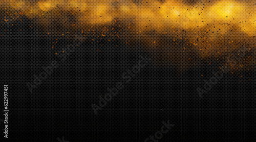 Orange cloud smoke with light realistic vector. Gold color fog on transparent background. 3d dynamic flying smoky effect. Horizontal vapor frame with dust particle and dirty chemical mist spray