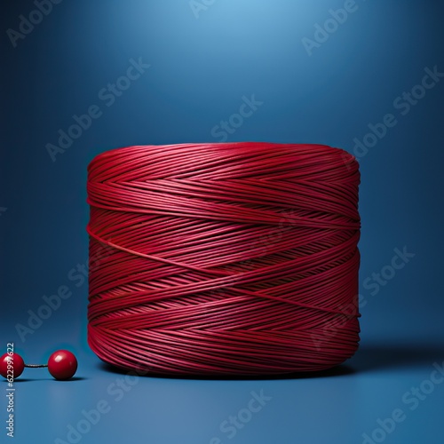A skein of red thread on a ...