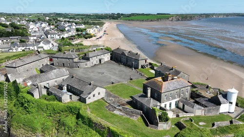 Duncannon Fort beach and holiday village on the Hook Peninsula Co. Wexford Ireland on a bright summer day photo