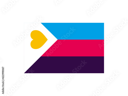 Polyamory flag icon. LGBT Pride Month illustration LGBTQ community concept. Isolated Polyamory flag for International LGBT Pride Day. International Day Against Homophobia Transphobia and Biphobia.