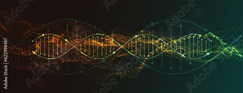 Science template, abstract background with a DNA molecules. Vector illustration.