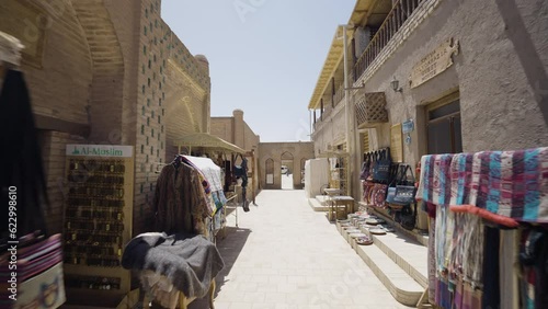 POV of Person with Bazaar in every corner of the Establishment in Khiva Old Town Uzbekistan. photo