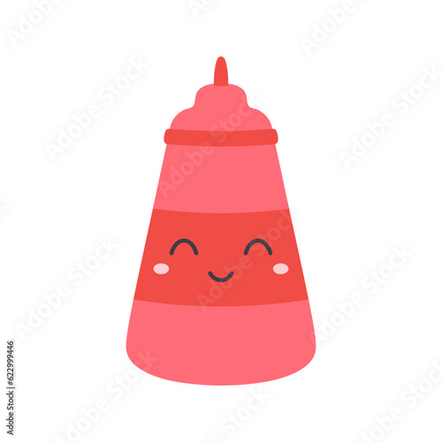 cartoon vector illustration of ketchup character