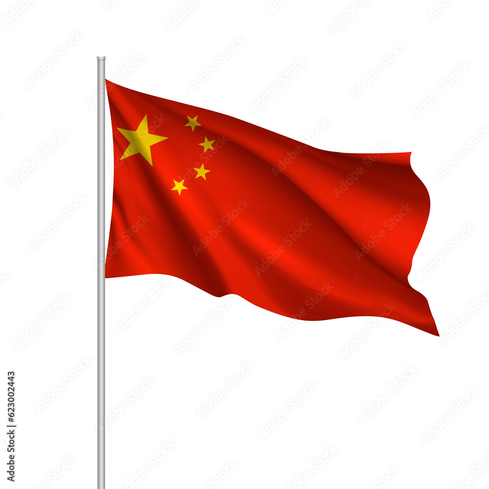 china flag with pole flag