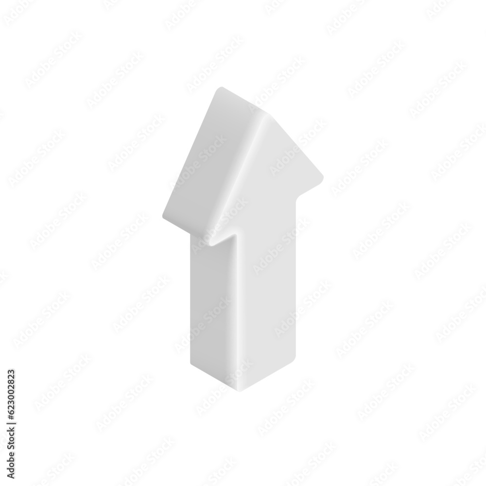 3d Isometric White Up Arrow icon 3d Isometric White Up Arrow icon