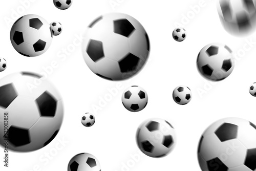 Soccer balls or football ball in the air camera depth of field effect  Blur effect  png isolated background