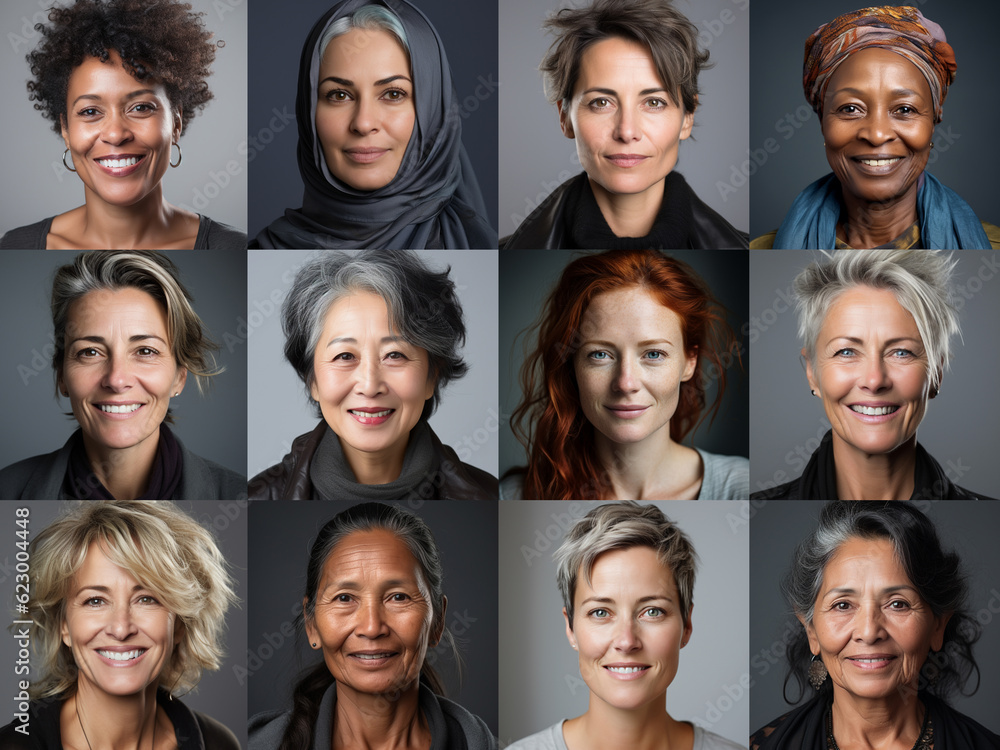 Collage of ethnically different happy people modern portraits woman, Success, smiling and happiness multicultural faces looking at camera, Human resource society database concept, globalization.. Collage of ethnically different happy people modern portraits woman, Success, smiling and happiness multicultural faces looking at camera, Human resource society database concept, globalization..