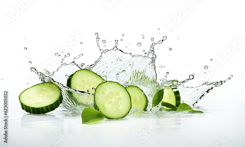 cucumber and water splash