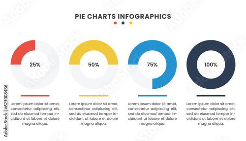 Set of Percentage pie chart infographic