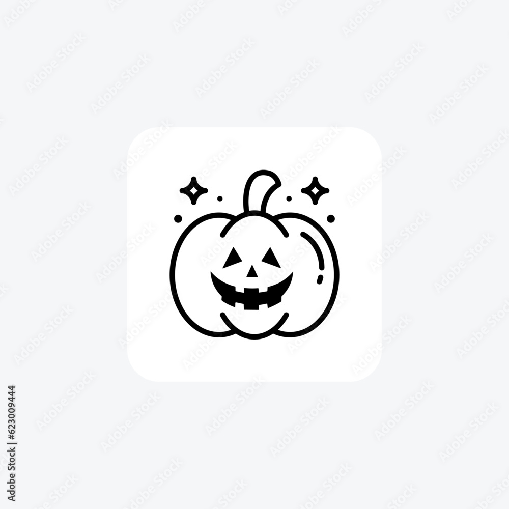 Scary Hallow Pumpkin Black Outline Icon Scary Hallow Pumpkin Black Outline Icon