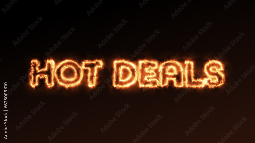 Hot Deals Promotion Typography with Fire Glow Design Concept and Copy Space
