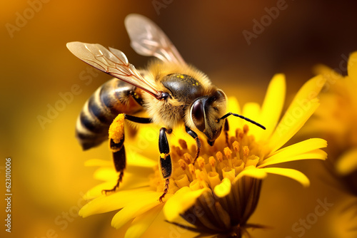 Generative AI a bee sitting on a flower