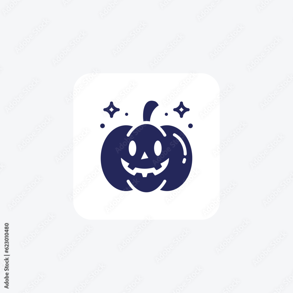 Scary Hallow Pumpkin Glyph Icon