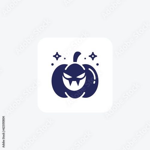 Scary Hallow Pumpkin Glyph Icon