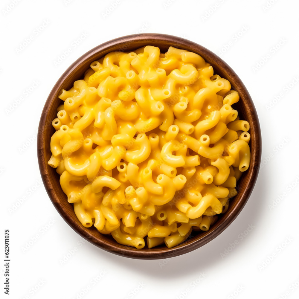 Mac and cheese in a bowl isolated on white background Mac and cheese in a bowl isolated on white background