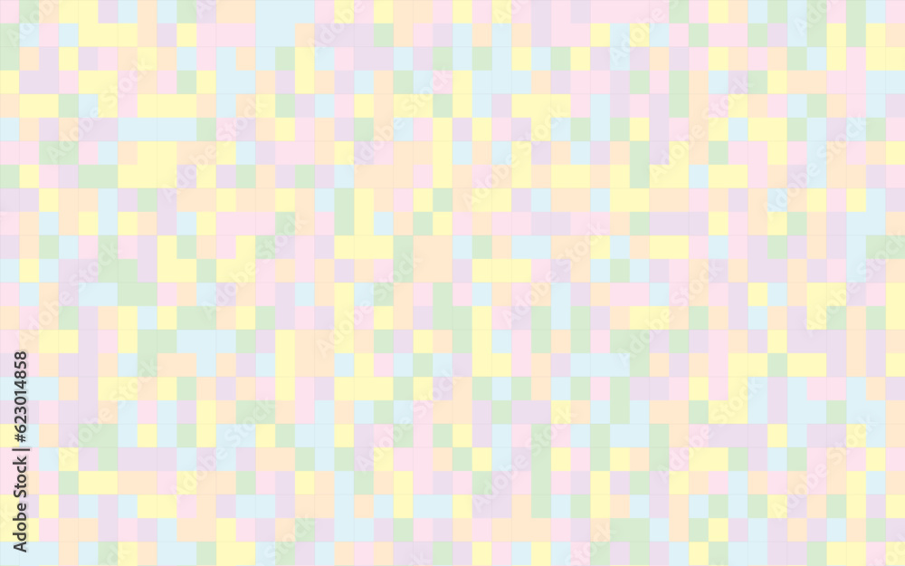 Abstract pixel pattern with vibrant colors and geometric shapes. Modern, minimalistic design for versatile use in various creative projects.Trendy and eye-catching, perfect for digital art, background