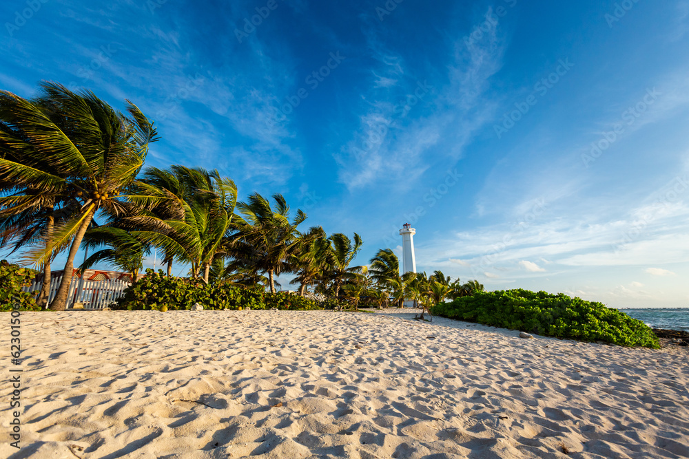 Beautiful Mahahual beach in Mexico