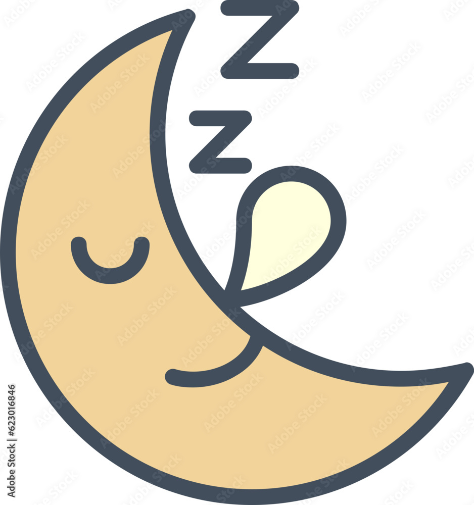 Moon line filled icon. Weather icon simple style. Moon line filled icon. Weather icon simple style.