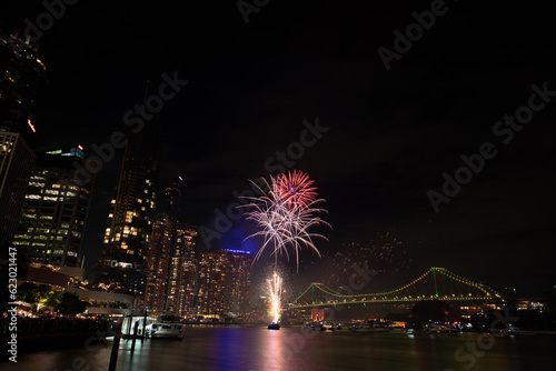 fireworks in the city (2022 Brisbane) © KeisukeOta