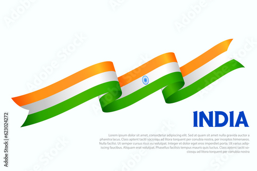 abstract tricolor banner with Indian flag for 15th August Happy Independence Day of India