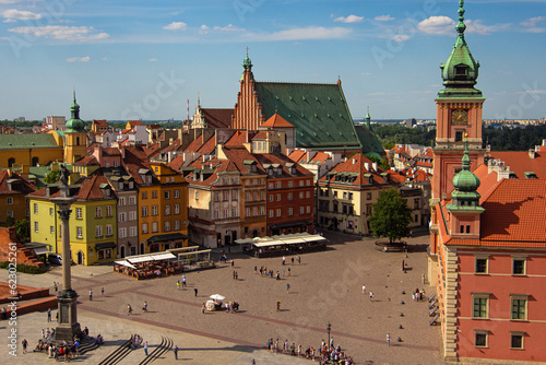  View from the Taras Widokowy observation deck on the Old Town of Warsaw, Poland photo