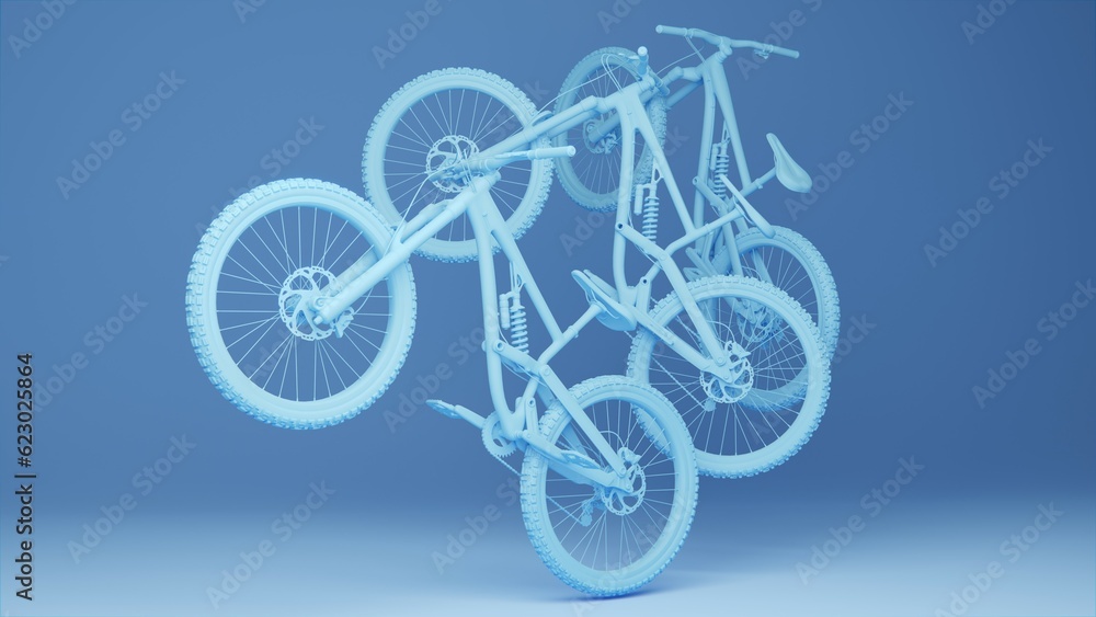 Fototapeta premium Bike modern 3d illustration. Concept art