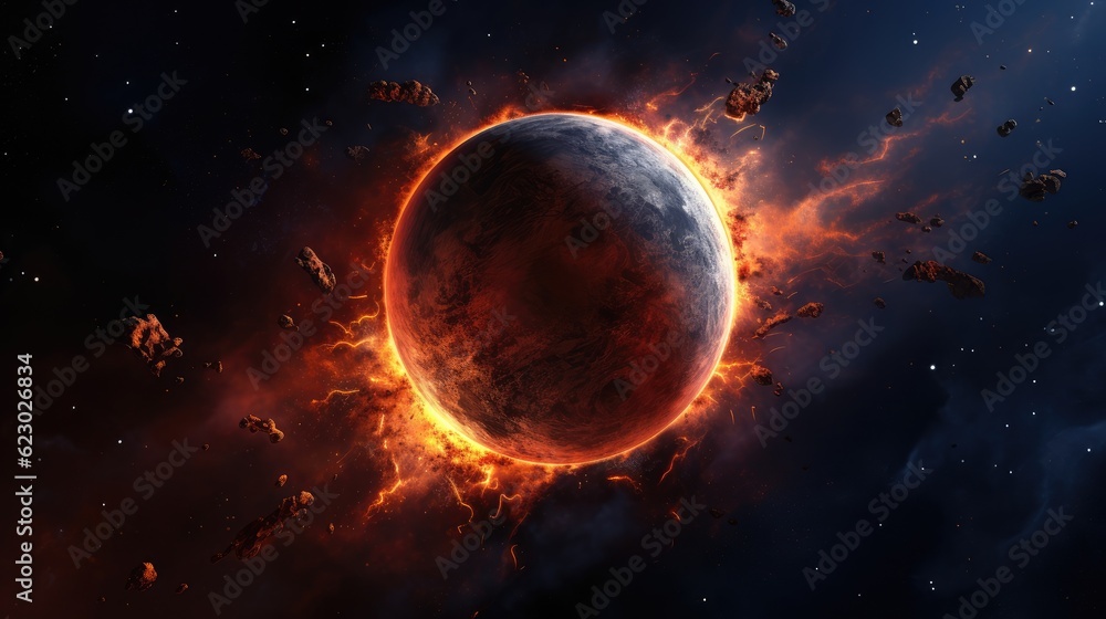 Mysterious planet in captivating space scene
