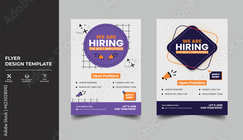 We are hiring Job vacancy flyer poster template design, We are hiring advertisement Recruitment Poster, job flyer design vector