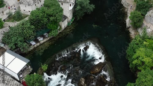 Blagaj village dervish monastery and Buna river. Mostar, Bosnia  photo