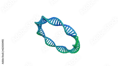 Circular DNA molecule ed icon rendering isolated