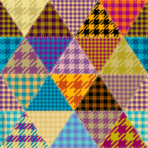 Textille patchwork pattern. Seamless Vector image.
