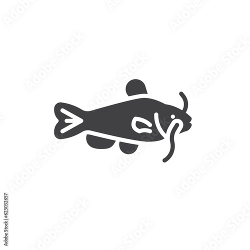 Catfish fish vector icon